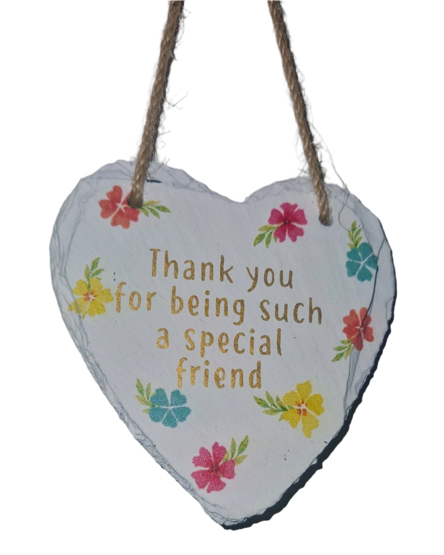 Retro Floral Heart Hanging Plaque