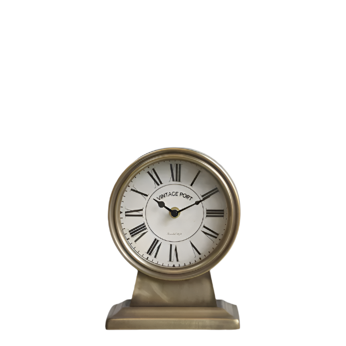 Chic Antique Brass Table Clock
