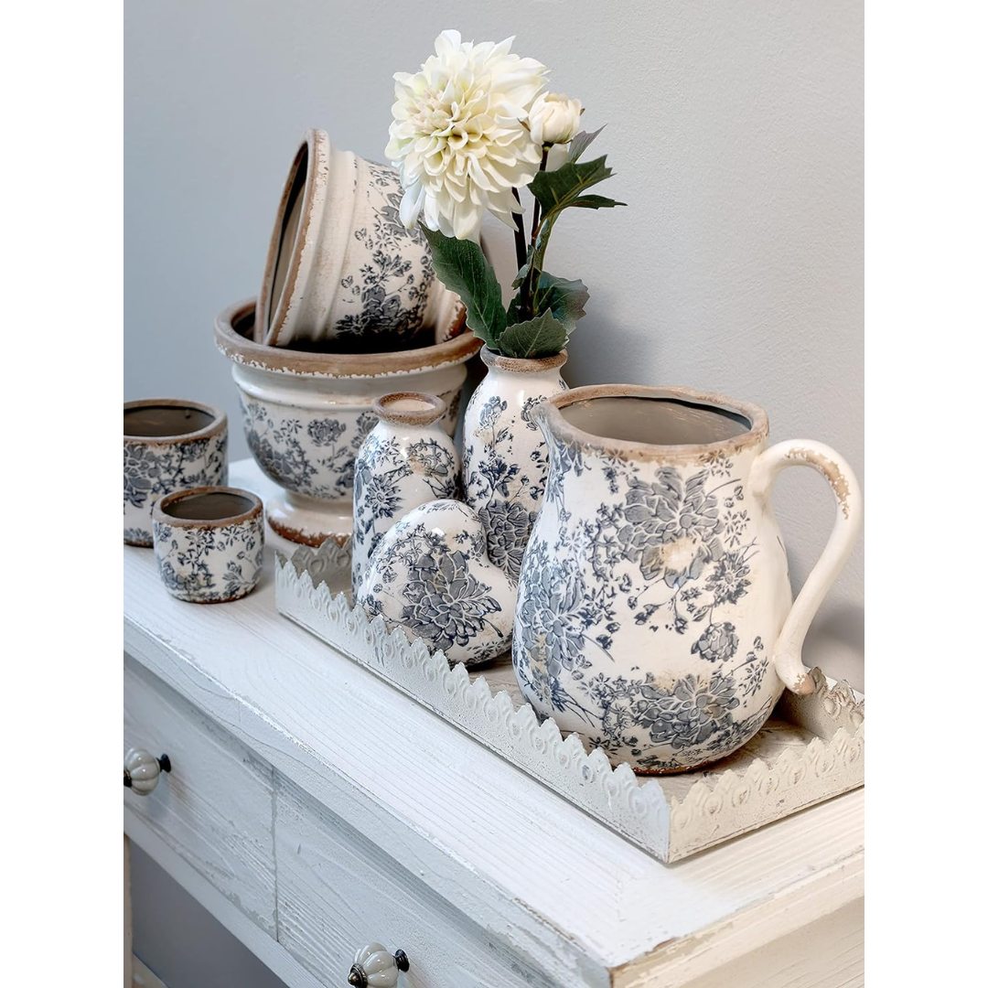 Chic Antique Melun Opal Planter Flower Pot