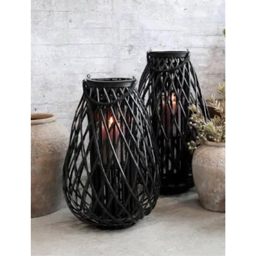 lantern, chic antique, black braided