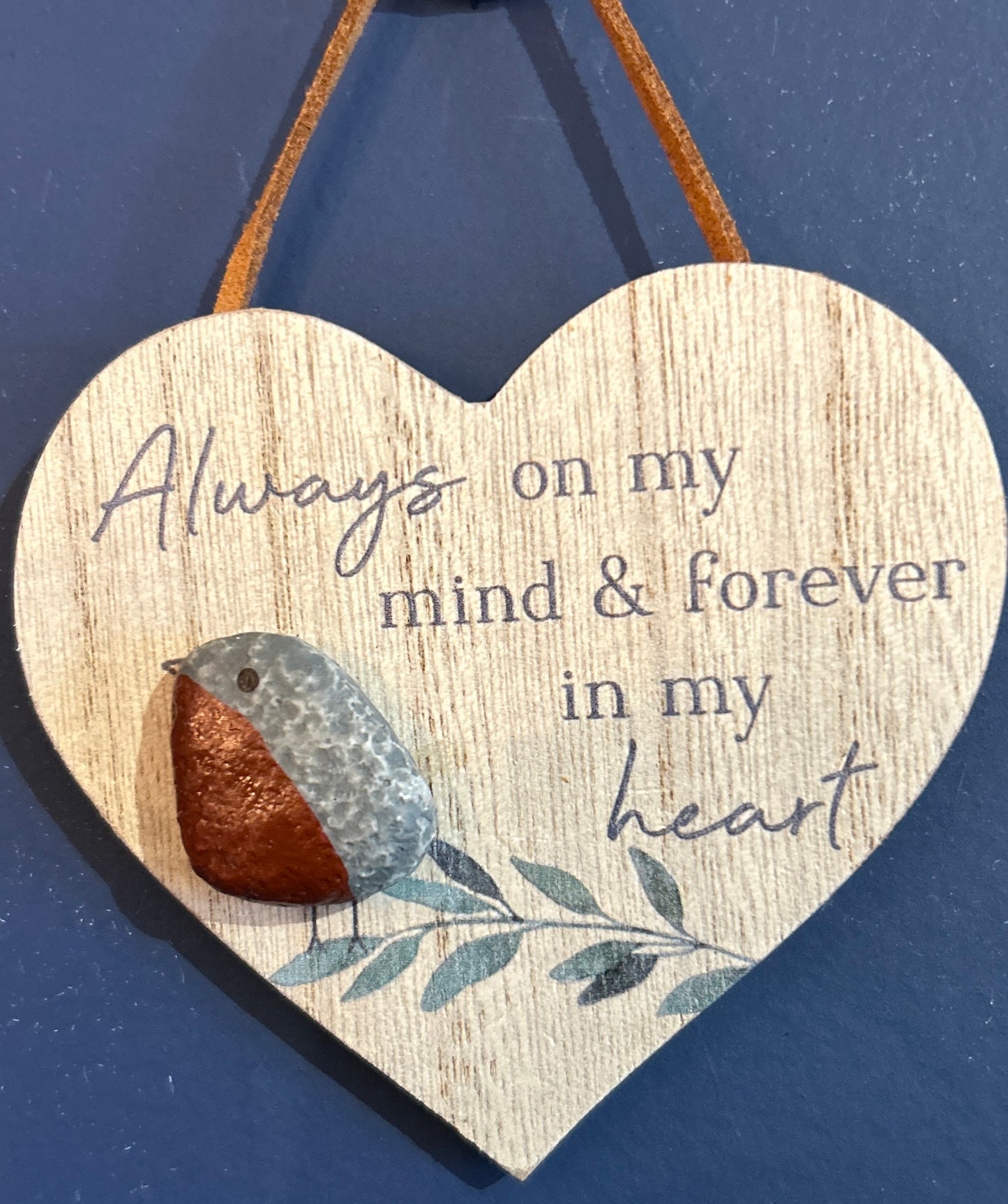 Robin Pebble Heart Remembrance Hangers