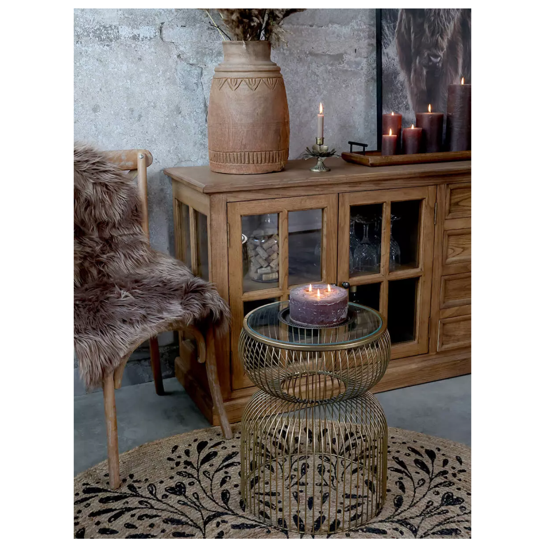 Chic Antique Round Rug in Jute w Pattern