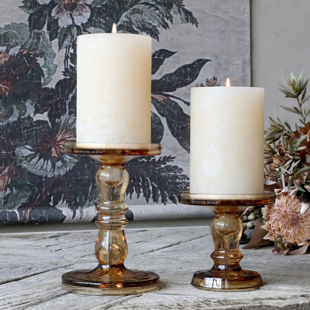 Candlestick for Pillar Candles Caramel