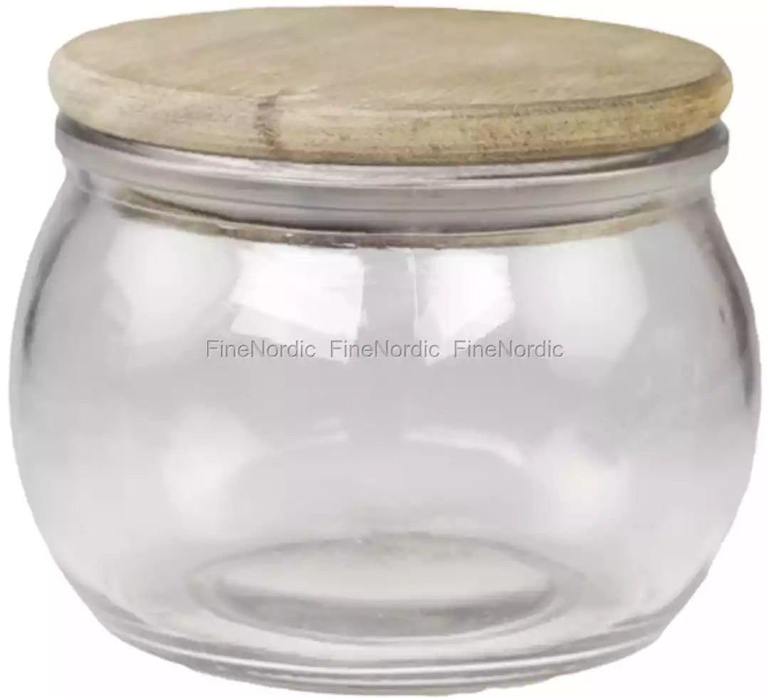 Vallet Glass Storage Jar with Wooden Lid 400ml