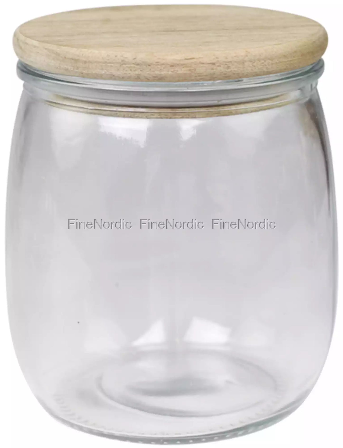 Vallet Glass Storage Jar with Wooden Lid Clear 700 ml
