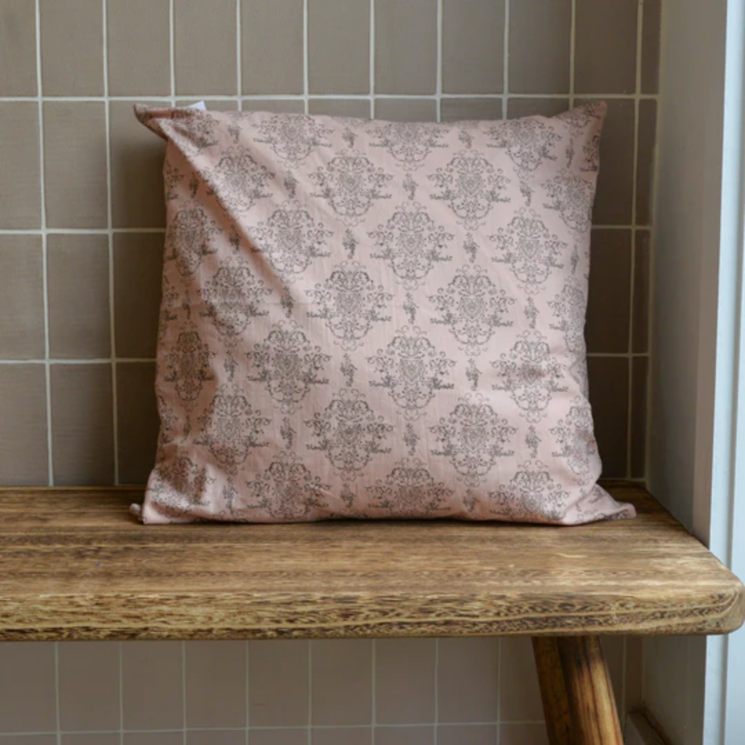 IB Laursen Cotton Print Cushion Rose Pink