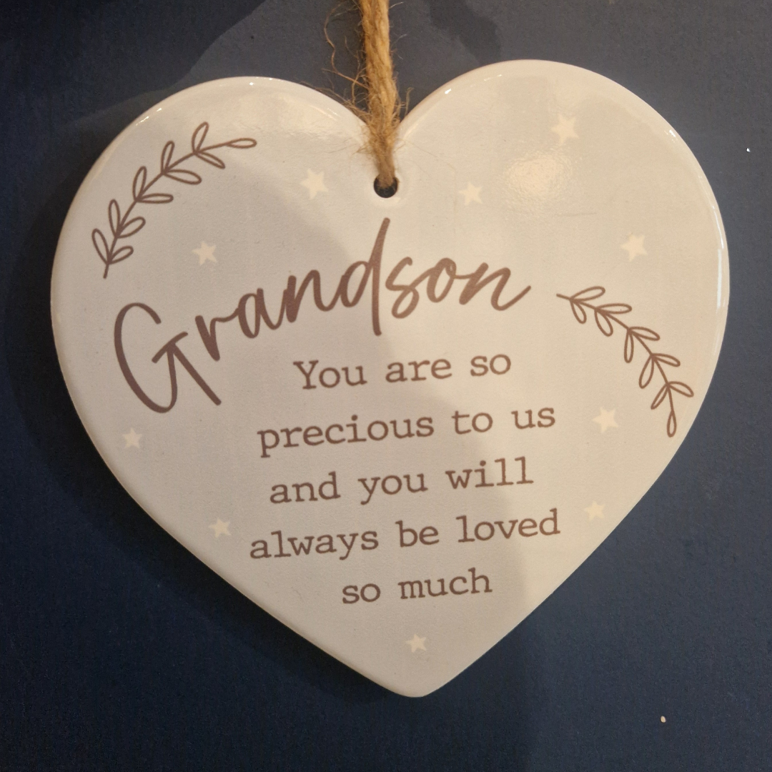 Newborn Grandson Sentiment Hanger