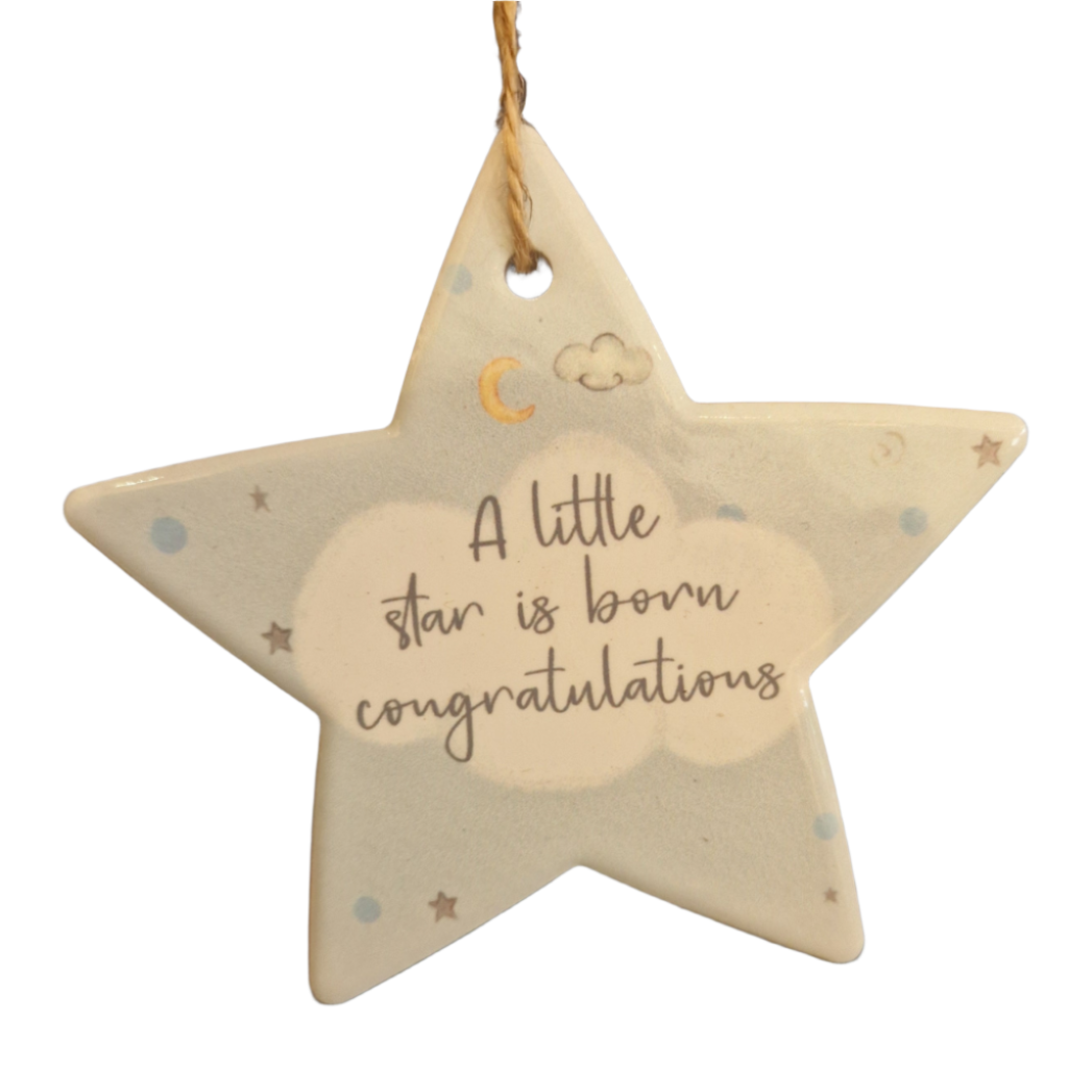 A Little Star is Born Ceramic Hanger