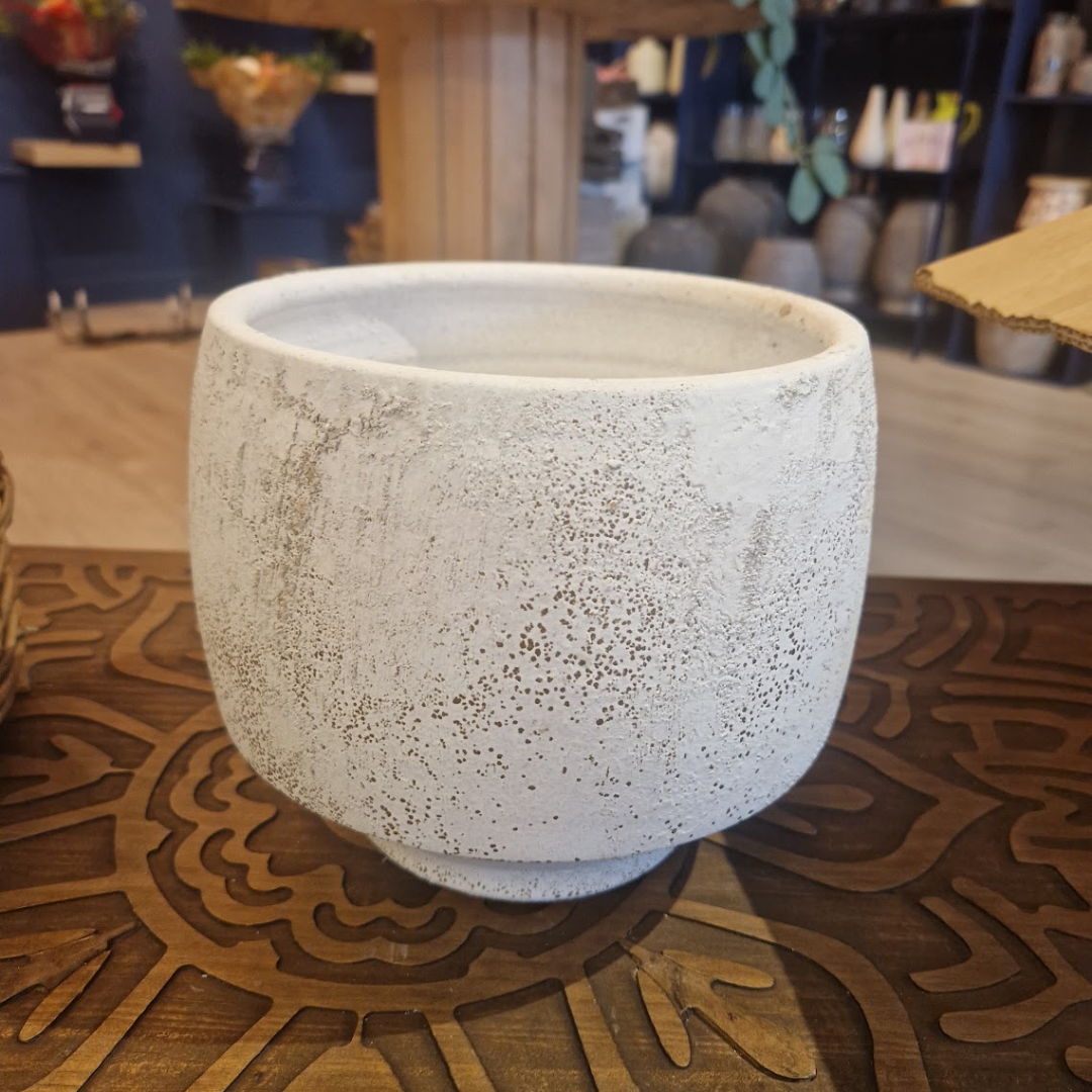 Rustic White Plant Pot