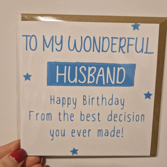 To My Wonderful Husband Greeting Card