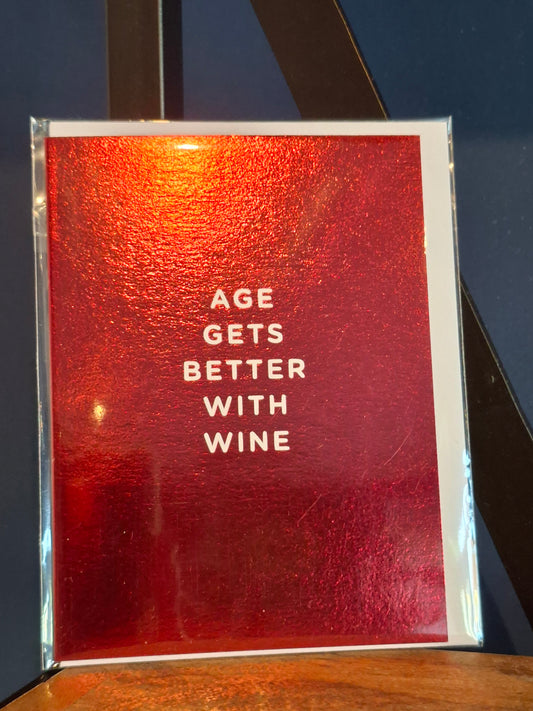 Mini Greeting Card- Better With Wine