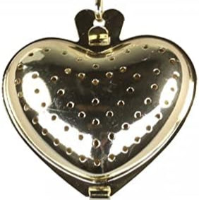 Chic Antique Heart Tea Strainer with Hooks Brass