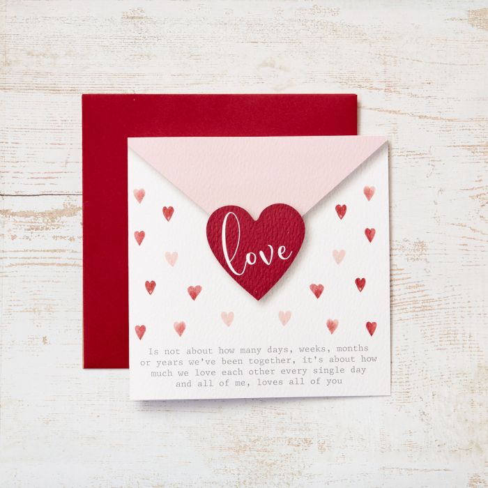 Red Love heart envelope greeting card