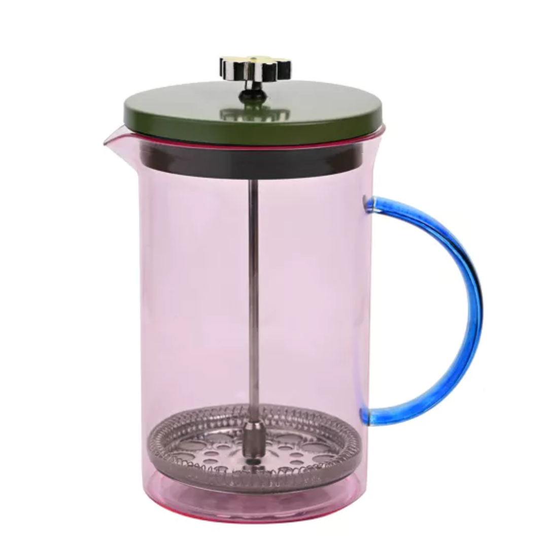 Raspberry Blossom Glass Cafetiere