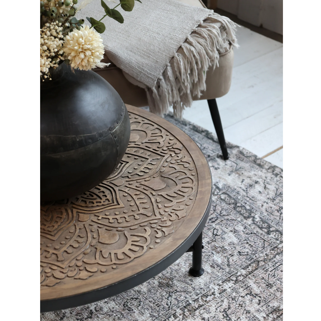 Mandala Carved Coffee Table