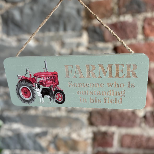 Farmer Wooden Hanging Plaque