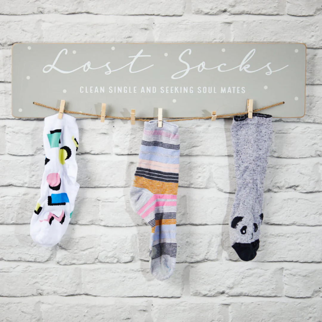 Grey Lost Socks Wall Hanger