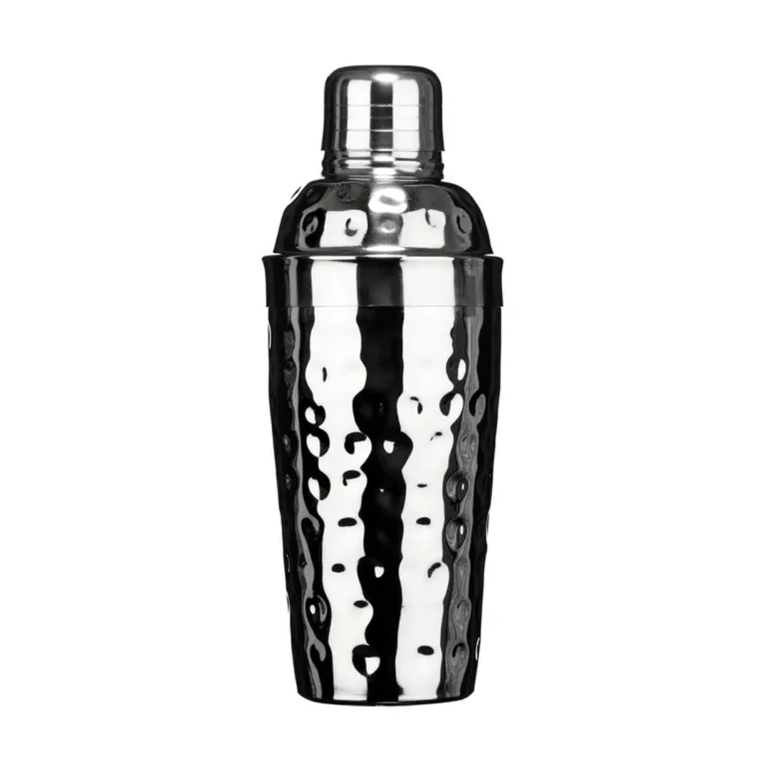 Premier Housewares 500ml Recipe Cocktail Shaker - Hammered Stainless Steel