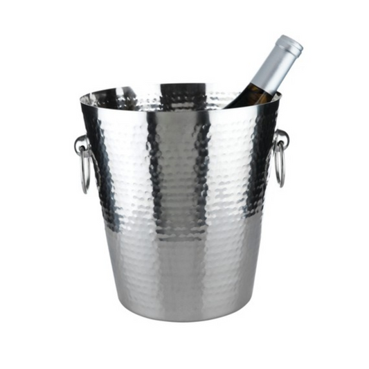 Premier Housewares Ice Bucket - Hammered Stainless Steel