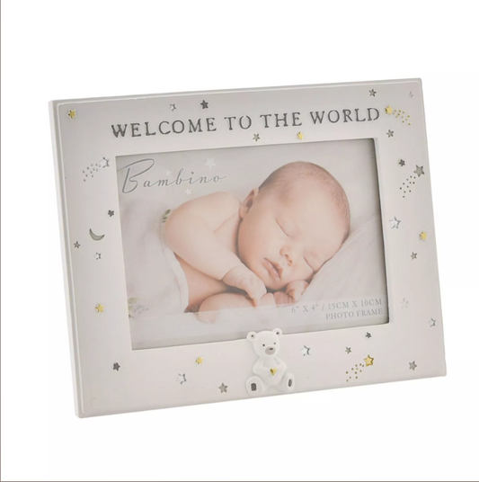 Bambino Resin Welcome to the world Photo Frame 6'' x 4''