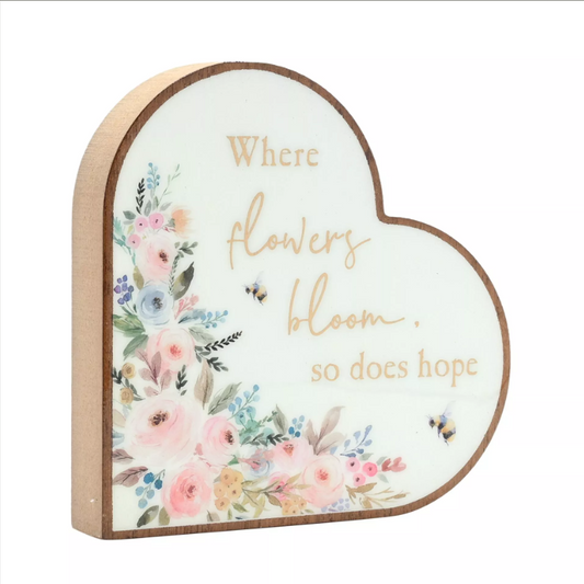 The Cottage Garden Heart Mantel Heart Plaque - Hope