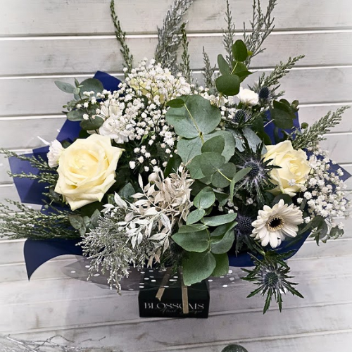 Winter Berries Bouquet (Whites & Blues) MEDIUM