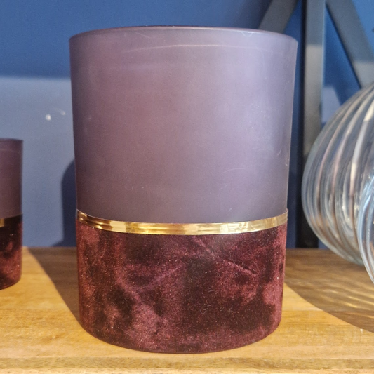 Maroon Velvet Candleholder medium