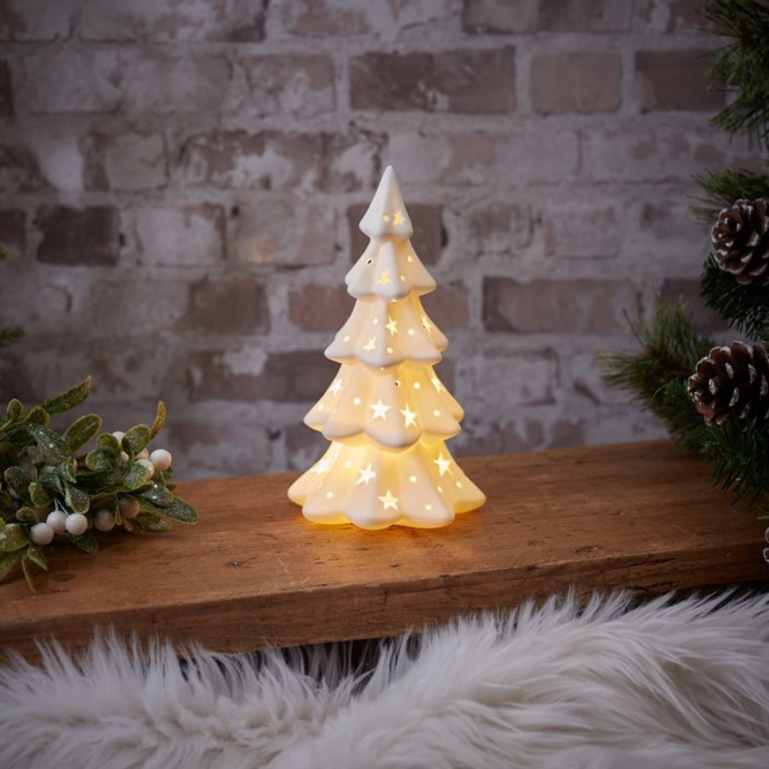 Christmas LED Tree Ornament Ceramic