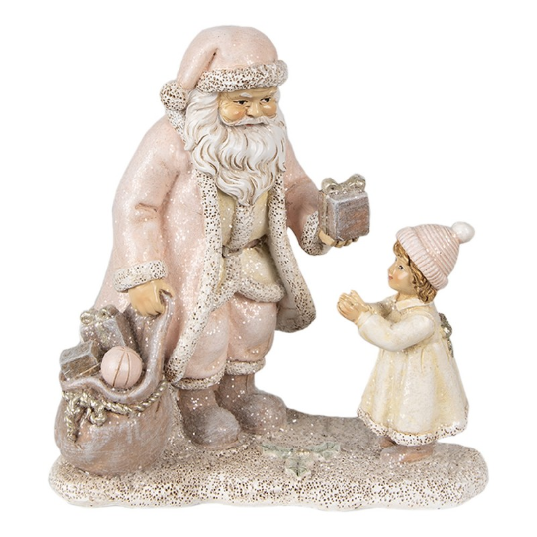 Figurine Santa Claus Pink Polyresin