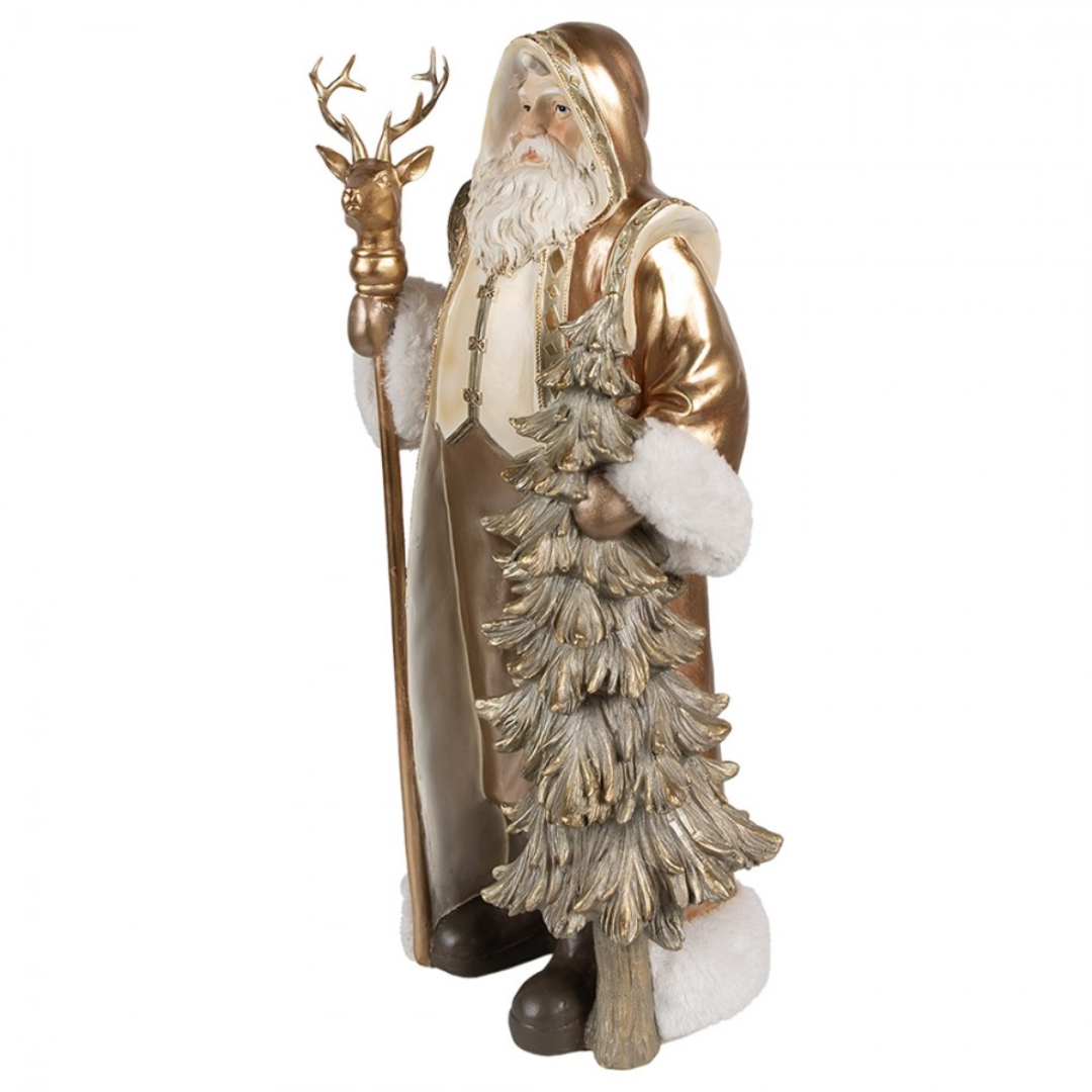 Figurine Santa Claus Gold Polyresin 50cm