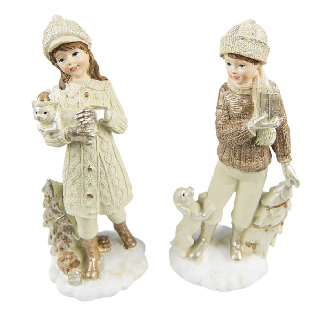 Figurine Set of 2 Children 22 cm