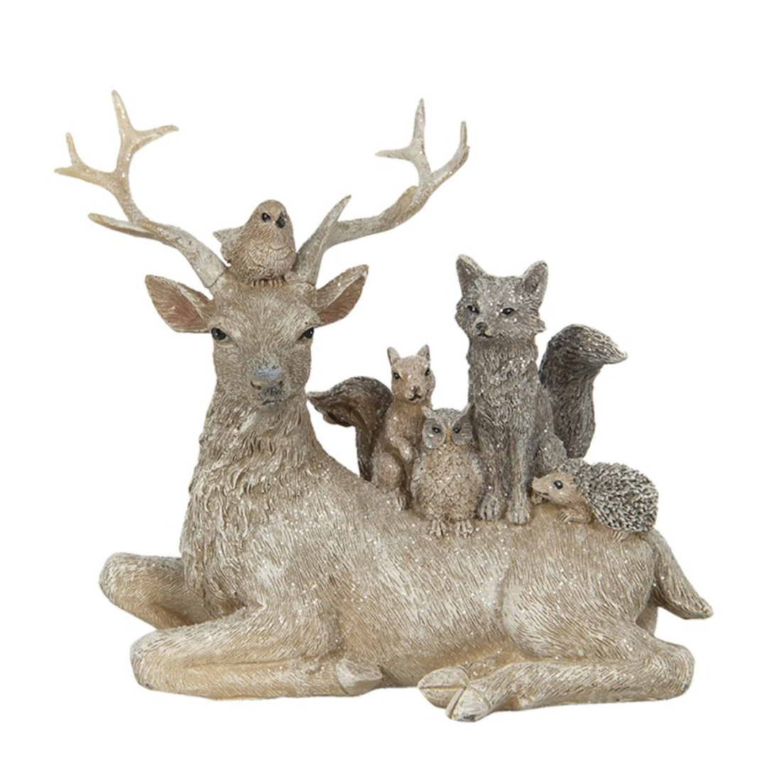 Figurine Animals Brown Grey Polyresin 16 cm