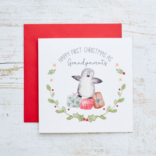 First Christmas Penguin Grandparent Card