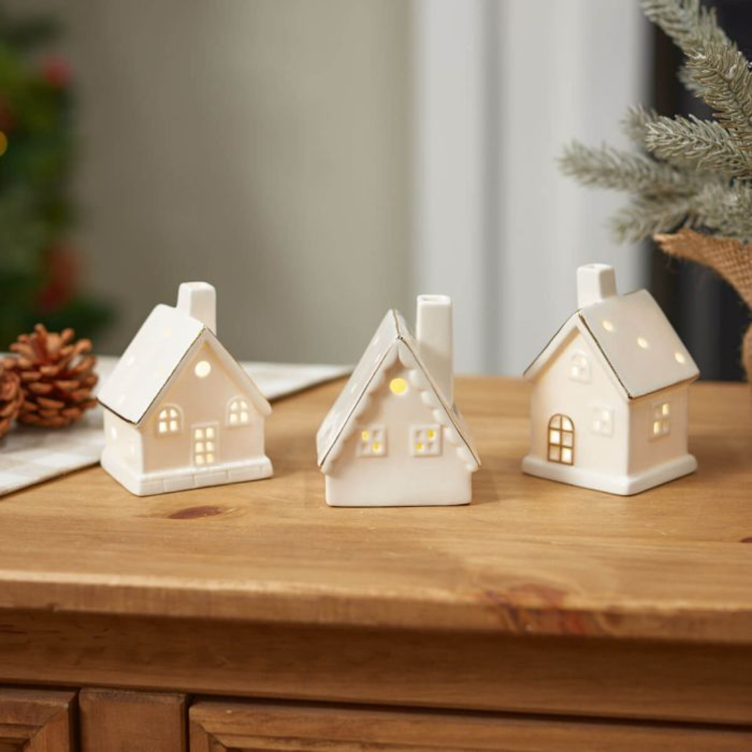 Christmas LED Cut Out House Ornament 3 Asstd