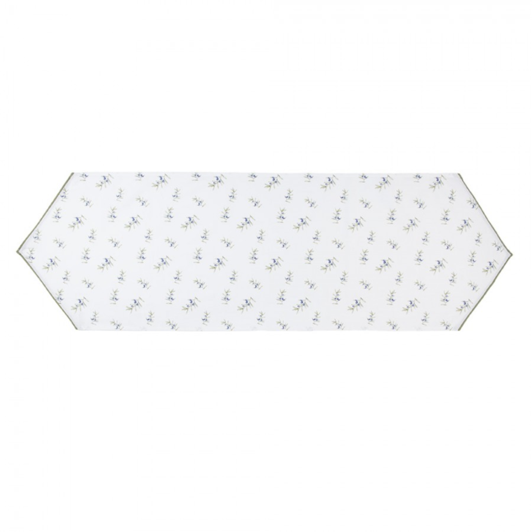 Table Runner 50x160 cm White Cotton Olives