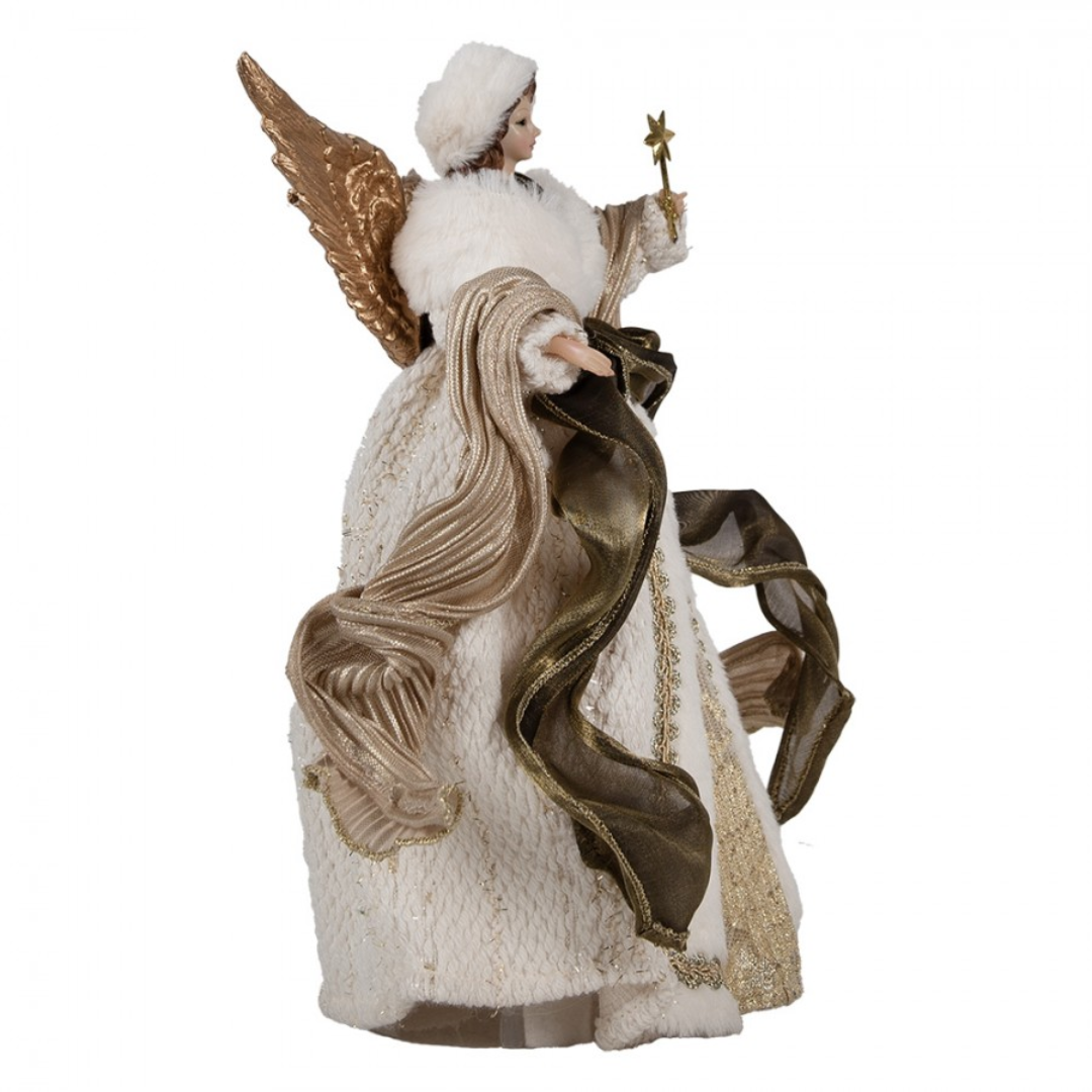 Christmas Decoration Angel 28 cm Beige Gold