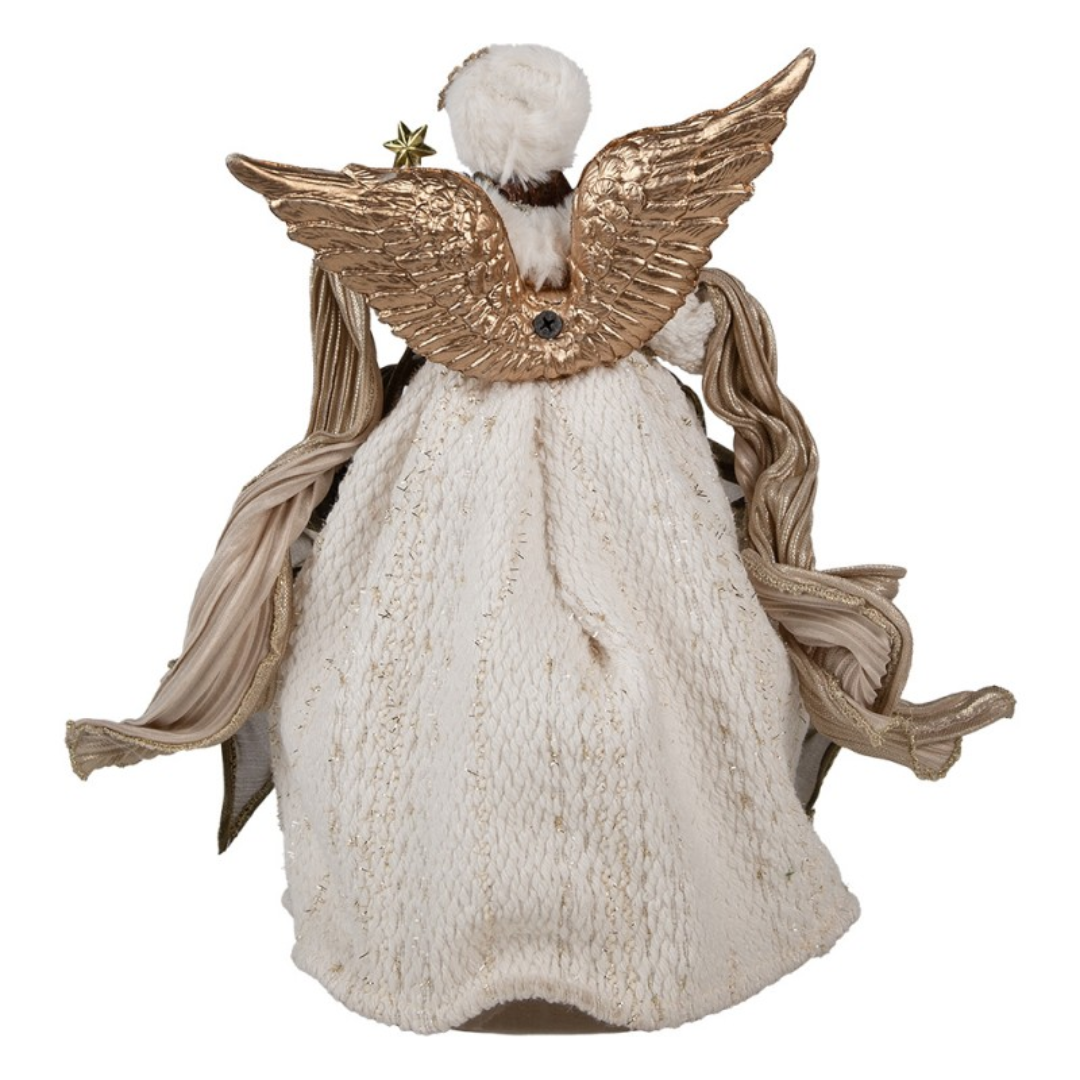 Christmas Decoration Angel 28 cm Beige Gold