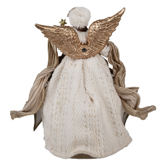 Christmas Decoration Angel 28 cm Beige Gold