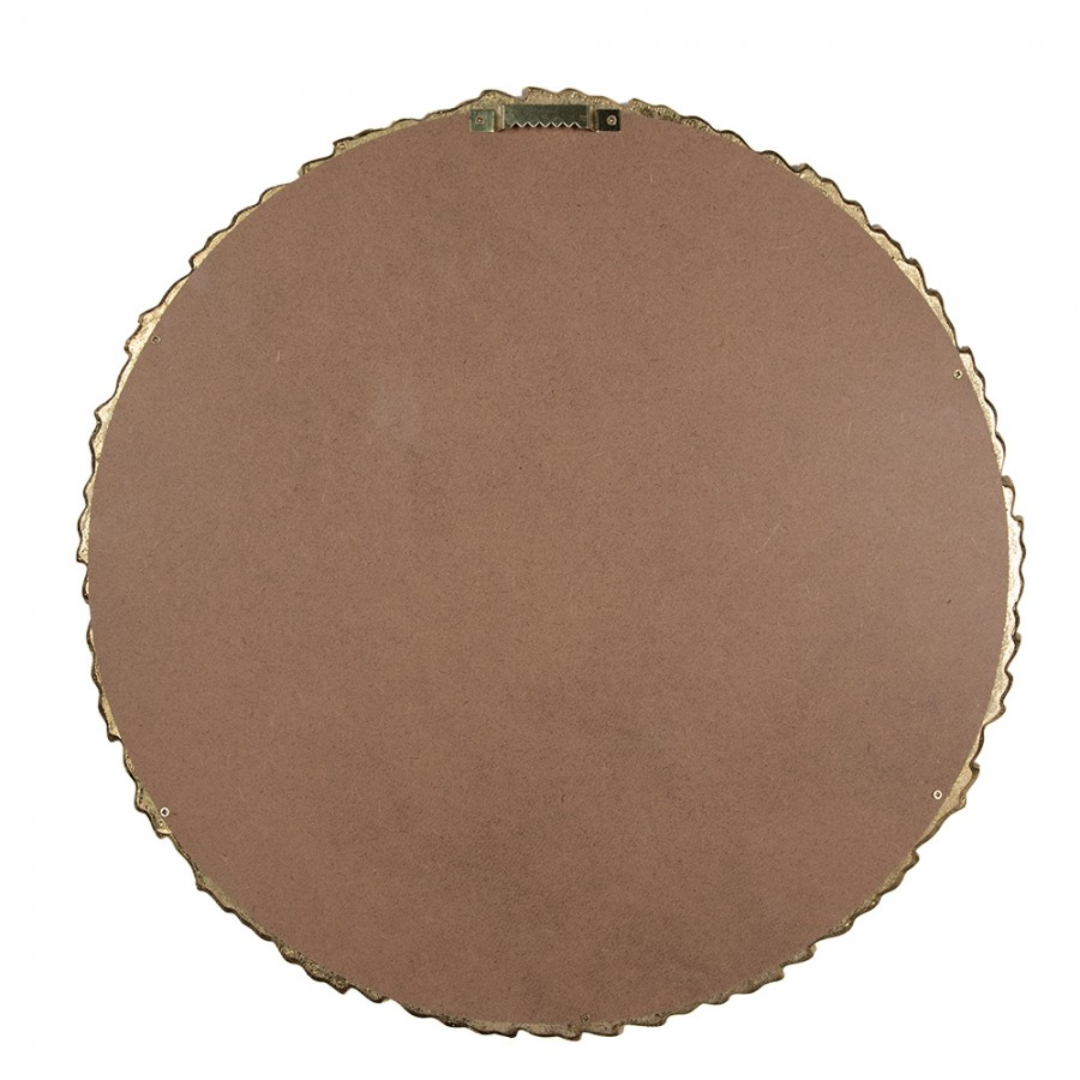 Gold Glass Round Wall Mirror