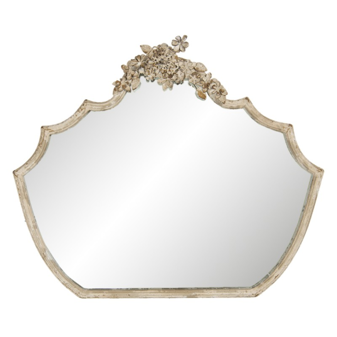 Beige Iron Rectangle Large Mirror