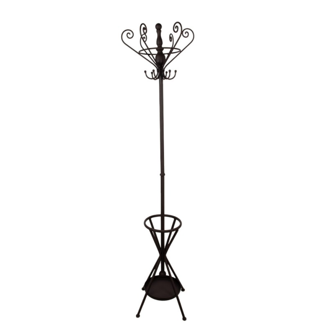 Freestanding Coat Rack Brown Iron 180 cm