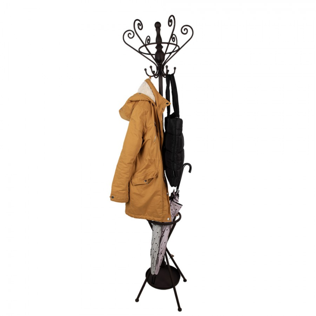 Freestanding Coat Rack Brown Iron 180 cm