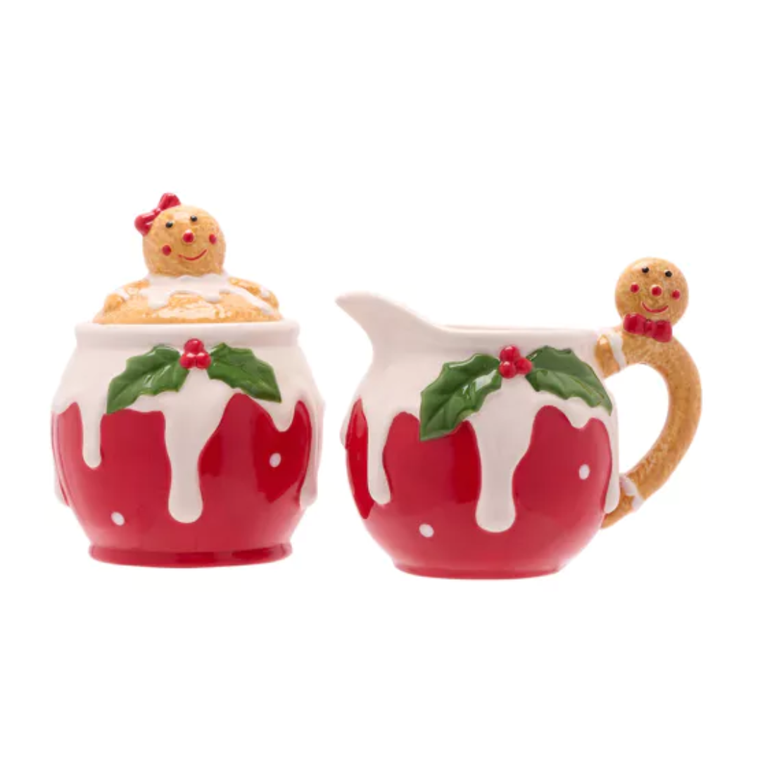 Gingerbread Icing Sugar Bowl & Jug Set