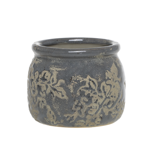 Antibes Planter W/ Flower Pattern