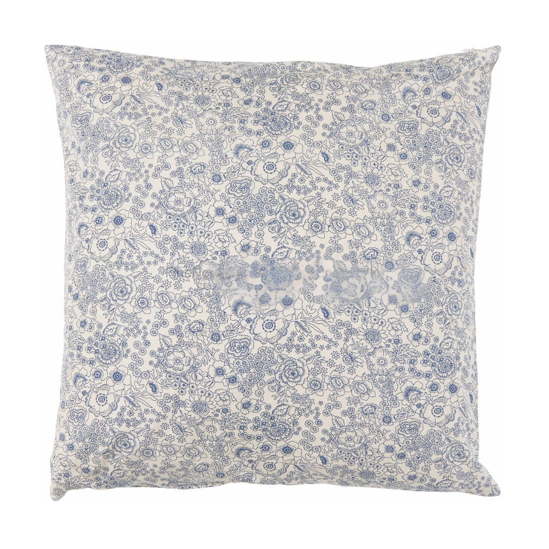 IB Laursen Cushion Ane Beige W/ Blue Flowers