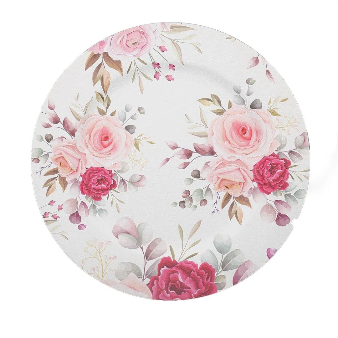 Rose Floral Print Charger Plates