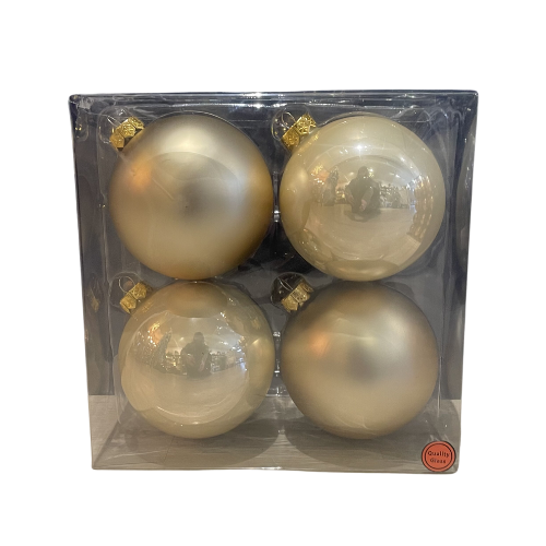 Christmas Bauble Set of 4 Ø 10 cm Gold