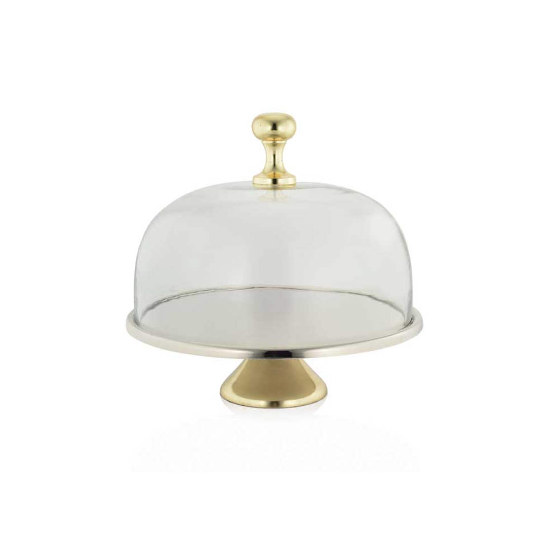 Gold Pedestal Cloche (Large)