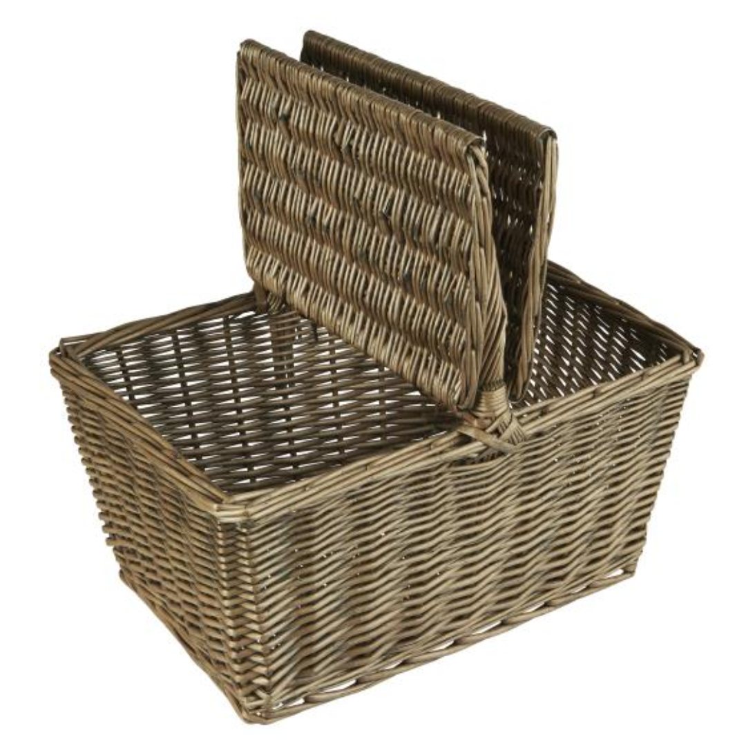 IB Laursen Picnic Willow Basket w/Lid and Handle