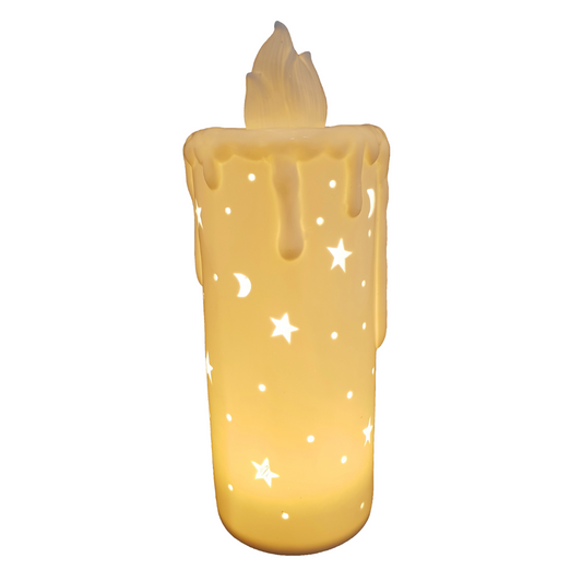 Medium White Ceramic LED Candle